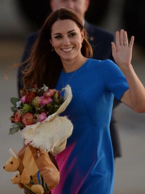 Kate Middleton arrives in Canberra in blue Ridley dress by Stella McCartney.jpg